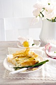 Asparagus, leek and cheese tart