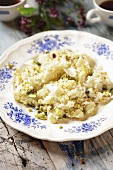 Risotto with cheese and pistachios