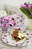 Bacon and scrambled egg on toast for Mother's Day