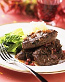 Venison medallions with redcurrants