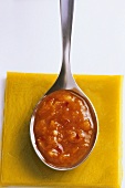 A spoonful of apricot sauce