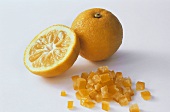 Bitter oranges and diced candied orange peel