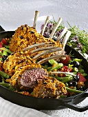 Rack of lamb with olive and herb crust