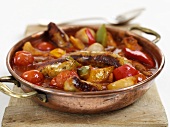 Pan-cooked vegetable and sausage dish