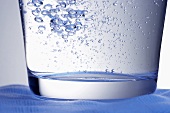 Close-up of a glass of mineral water