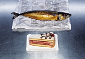 Smoked fish and a piece of cake