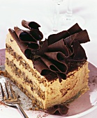 A piece of chocolate nut cake