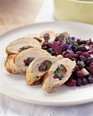 Stuffed chicken breast with beans