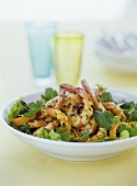 Shrimp salad with parsley