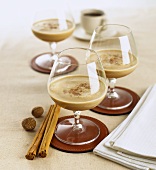 Espresso and brandy smoothie with spices