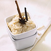 Vanilla rice pudding with star anise and cinnamon