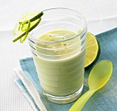 Avocado drink in a glass