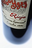 Label of a 1991 Rioja wine bottle