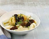 Asparagus ragout with potatoes and morels