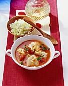 Mediterranean fish stew with rice and celery