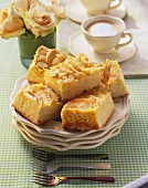 Apple cake (Yeasted cake with apple, quark & almond topping)