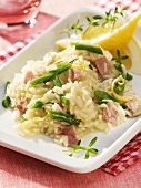 Risotto with green beans and ham