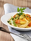 Spaghetti with vegetable ragout