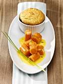 Small cheese soufflé with carrots