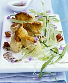 Pfifferling-Tempura mit Chilivinaigrette