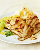 Fried plaice fillet with mashed potato