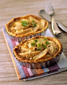 Small pear and Roquefort quiches