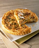 Leek and salmon trout quiche