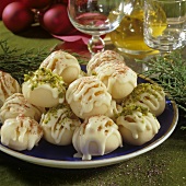 Marzipan balls with apricot filling