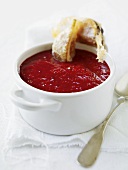 Raspberry and strawberry soup