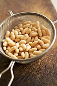 White beans in a sieve