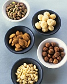 Pistachios, almonds, macadamia nuts, hazelnuts, pine nuts