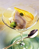 Sharon fruit and apple sorbet with honey