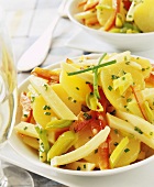 Potato salad with cheese and peppers