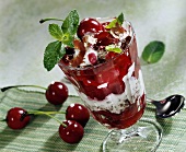 Cherry and pumpernickel dessert