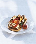 Bread with grilled vegetables