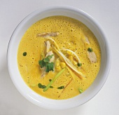 Creamed vegetable soup with chicken