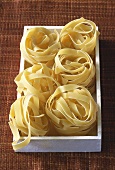 Ribbon pasta in a box