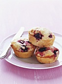 Four blueberry muffins