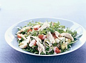 Chicken salad with avocado and rocket