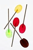 Coloured lollipops with white background