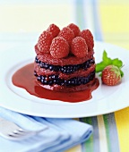 Layered berry pudding