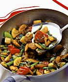 Pan-cooked chicken and vegetables