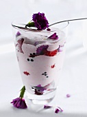 Mascarpone cream with berries and carnations
