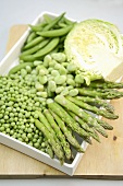 Assorted vegetables on a tray