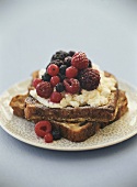 Fruit stollen with ricotta and berries