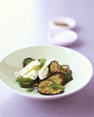 Marinated courgettes and mozzarella with mint