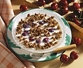 Westphalian quark dessert with cherries & pumpernickel