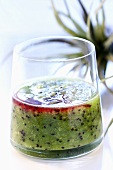 Kiwi fruit drink with redcurrant juice