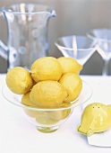 Lemons in a glass bowl