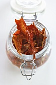 Dried peppers in jar